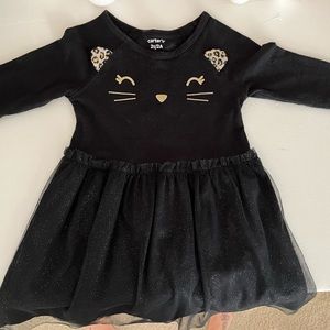 Carters glitter black cat dress